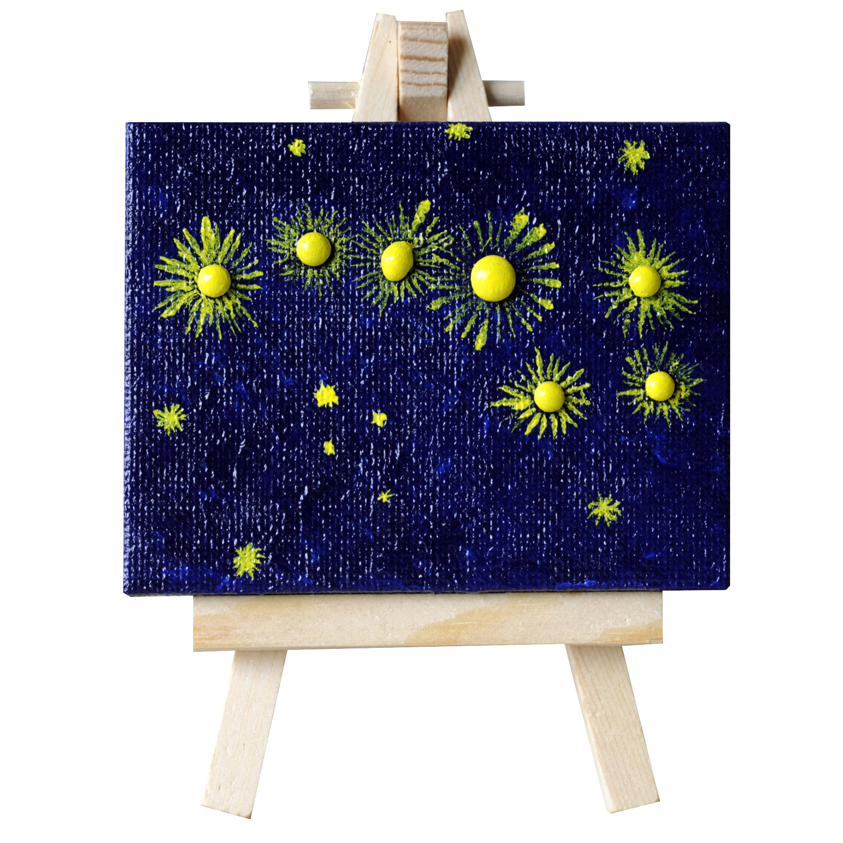 Mystarry night - mini-toile sur chevalet