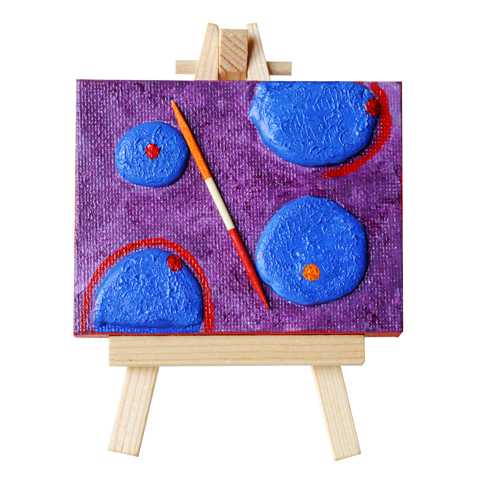 Blue Anec'dots - mini-toile sur chevalet