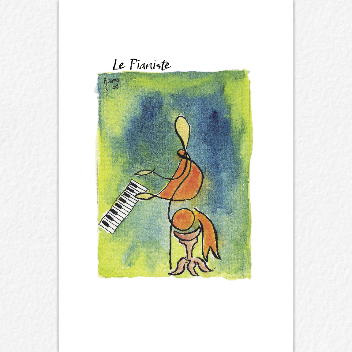 Le Pianiste - carte postale